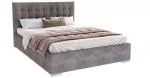 Čalouněná postel LUCERNA 140x200 Tmavě šedá Paris s úložným prostorem kovový rošt