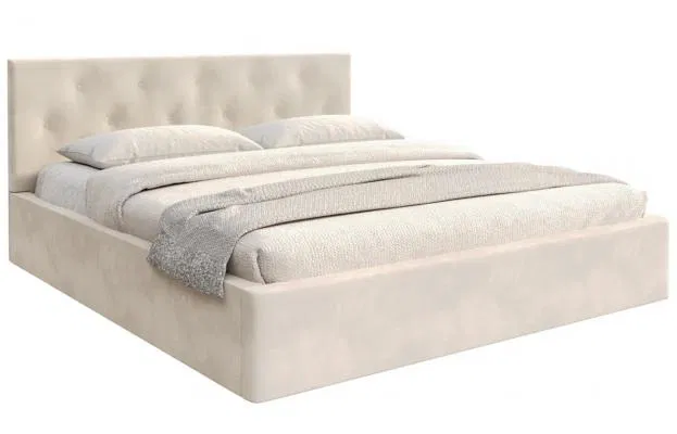 Čalouněná postel MIRAGE 160x200 Krémová Trinity s úložným prostorem kovový rošt