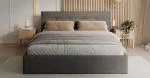 Čalouněná postel TULSA 180x200 Grafit Ottawa s úložným prostorem kovový rošt