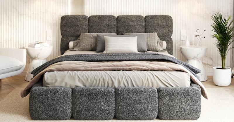 Čalouněná postel DELICATO 140x200 cm Černá Cleo s úložným prostorem kovový rošt