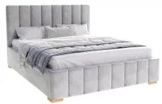 Čalouněná postel AUSTIN 90x200 cm Šedá Trinity s úložným prostorem kovový rošt