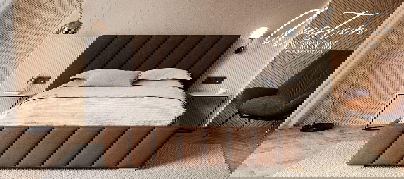 Čalúnená posteľ AUSTIN 90x200 cm Hnedá Trinity s úložným priestorom kovový rošt