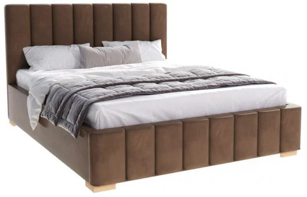 Čalouněná postel AUSTIN 180x200 cm Hnědá Trinity s úložným prostorem kovový rošt