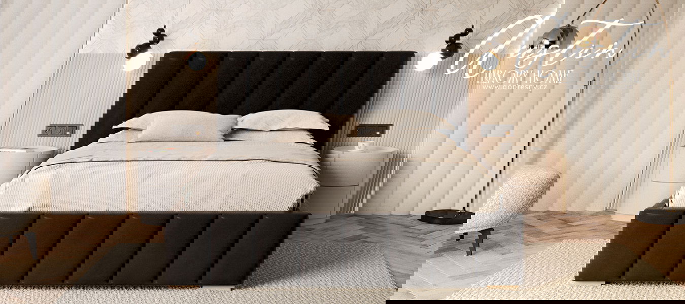 Čalúnená posteľ AUSTIN 90x200 cm Čierná Trinity s úložným priestorom kovový rošt