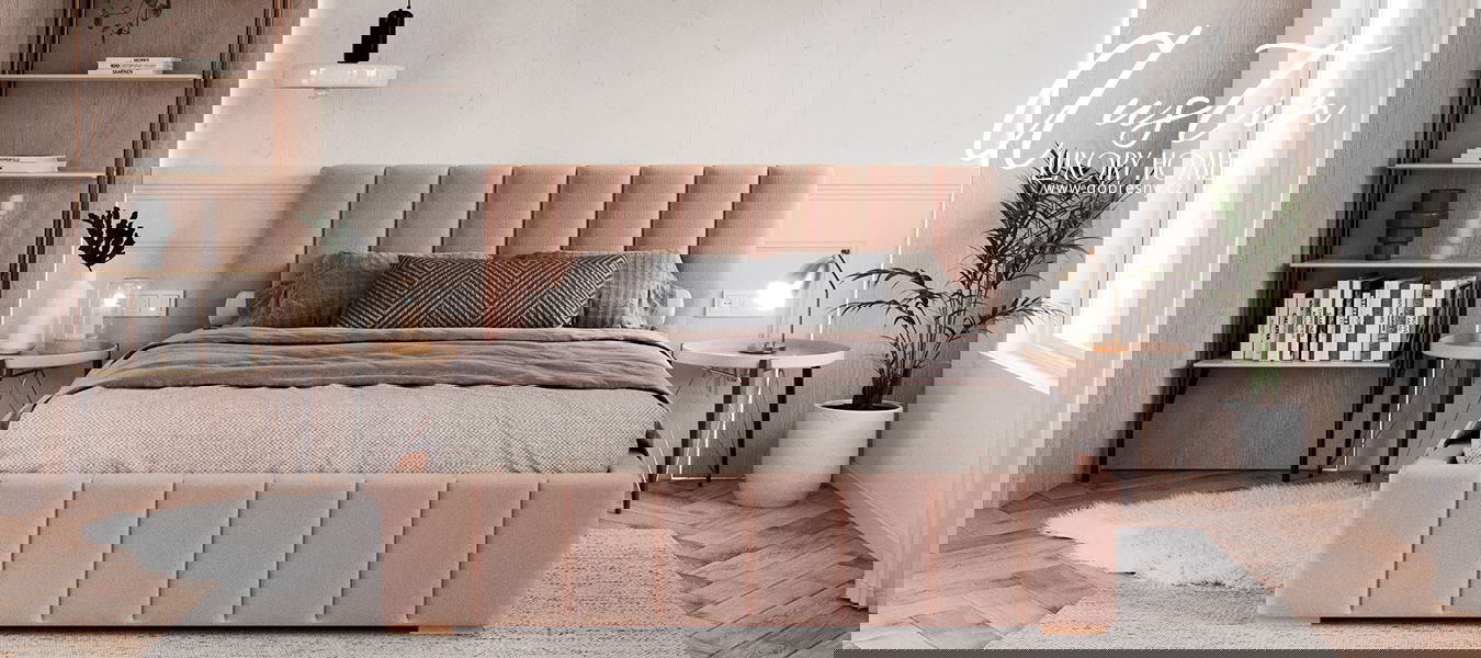 Čalúnená posteľ AUSTIN 90x200 cm Lososová Paris s úložným priestorom kovový rošt