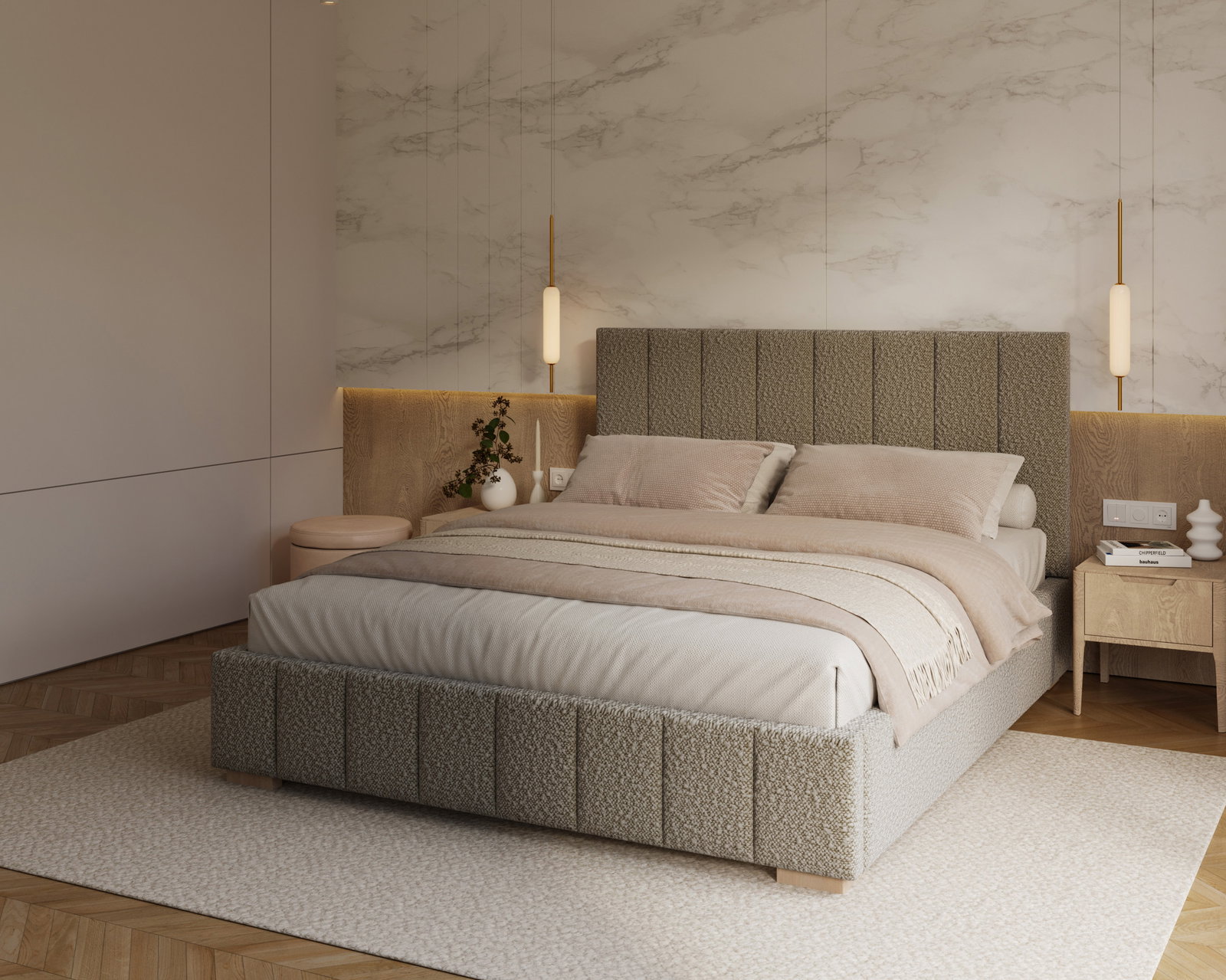 Čalúnená posteľ AUSTIN 90x200 cm Šedá Boucle s úložným priestorom kovový rošt