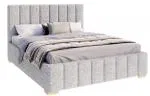 Čalouněná postel AUSTIN 90x200cm Šedá Boucle s úložným prostorem kovový rošt