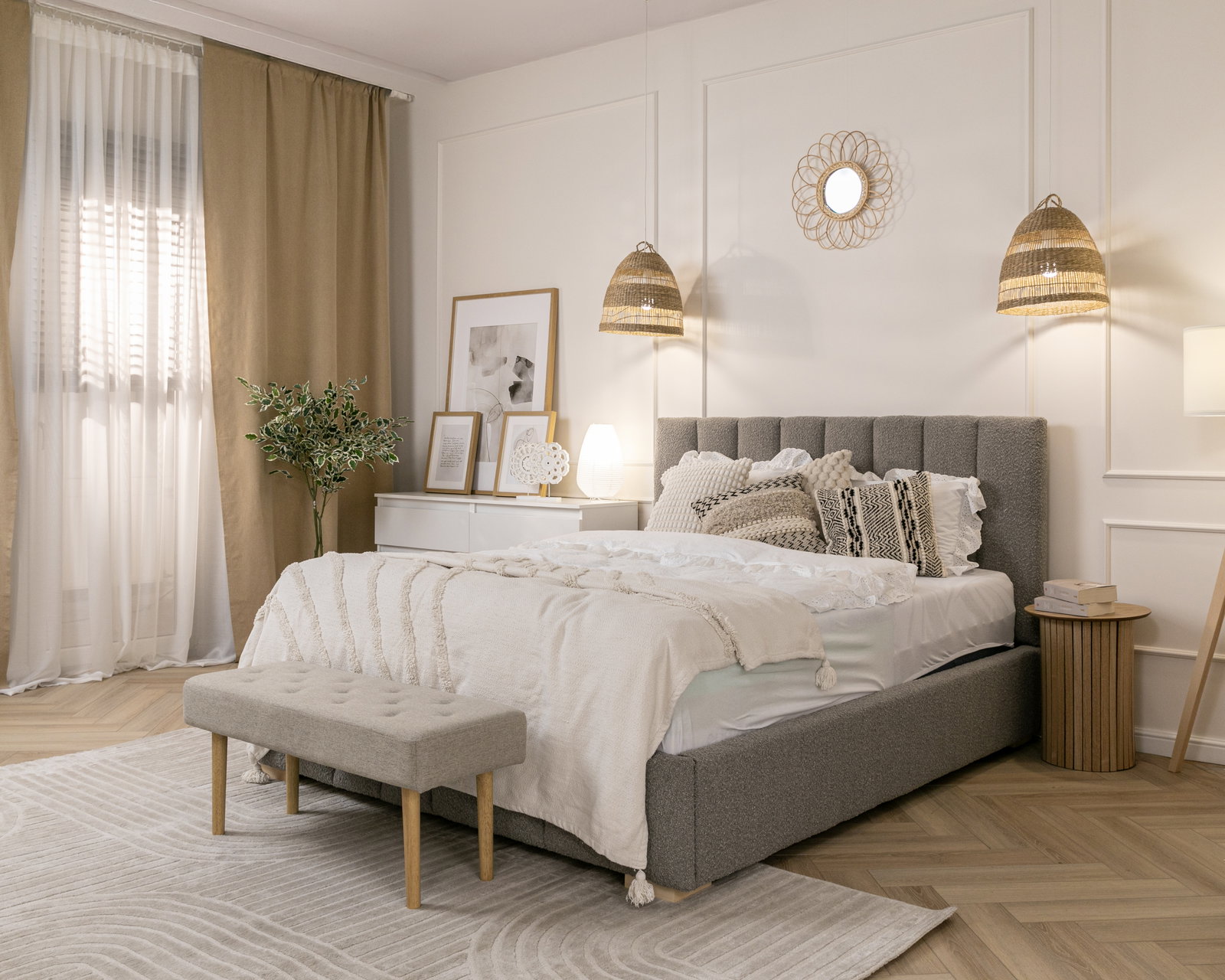 Čalúnená posteľ AUSTIN 120x200 cm Šedá Boucle s úložným priestorom kovový rošt