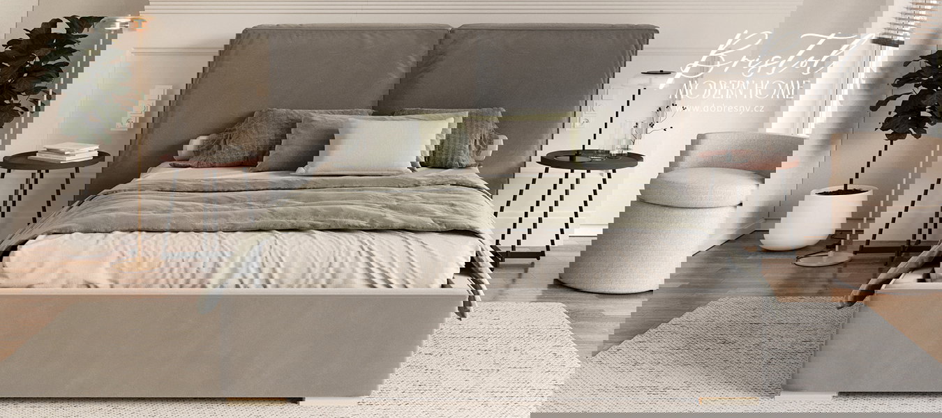 Čalúnená posteľ BRISTOL 180x200 Sivá Trinity s úložným priestorom kovový rošt