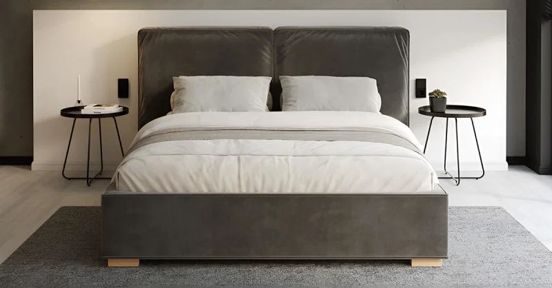 Čalouněná postel BRISTOL 140x200 Grafit Trinity s úložným prostorem kovový rošt