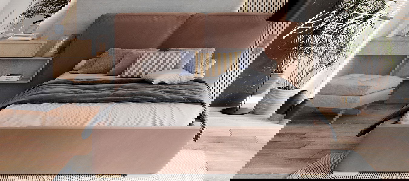 Čalúnená posteľ BRISTOL 140x200 Hnědá Trinity s úložným priestorom kovový rošt