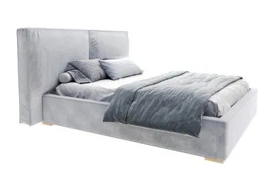 Čalouněná postel BRISTOL 180x200 Světle šedá Paris s úložným prostorem kovový rošt