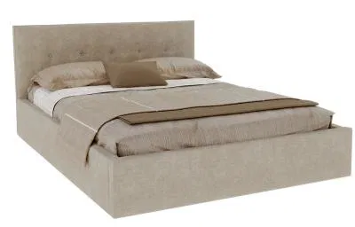 Moderní postel TULSA 160x200 s kovovým zdvižným roštem OTTAWA BÉŽOVÁ