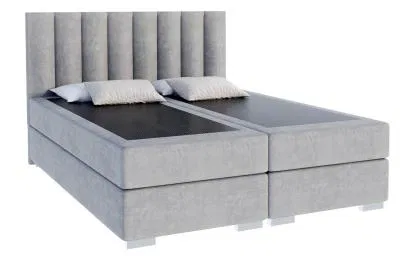 Čalouněná postel LINCOLN Šedá Trinity 140x200 s dřevěným zdvižným roštem