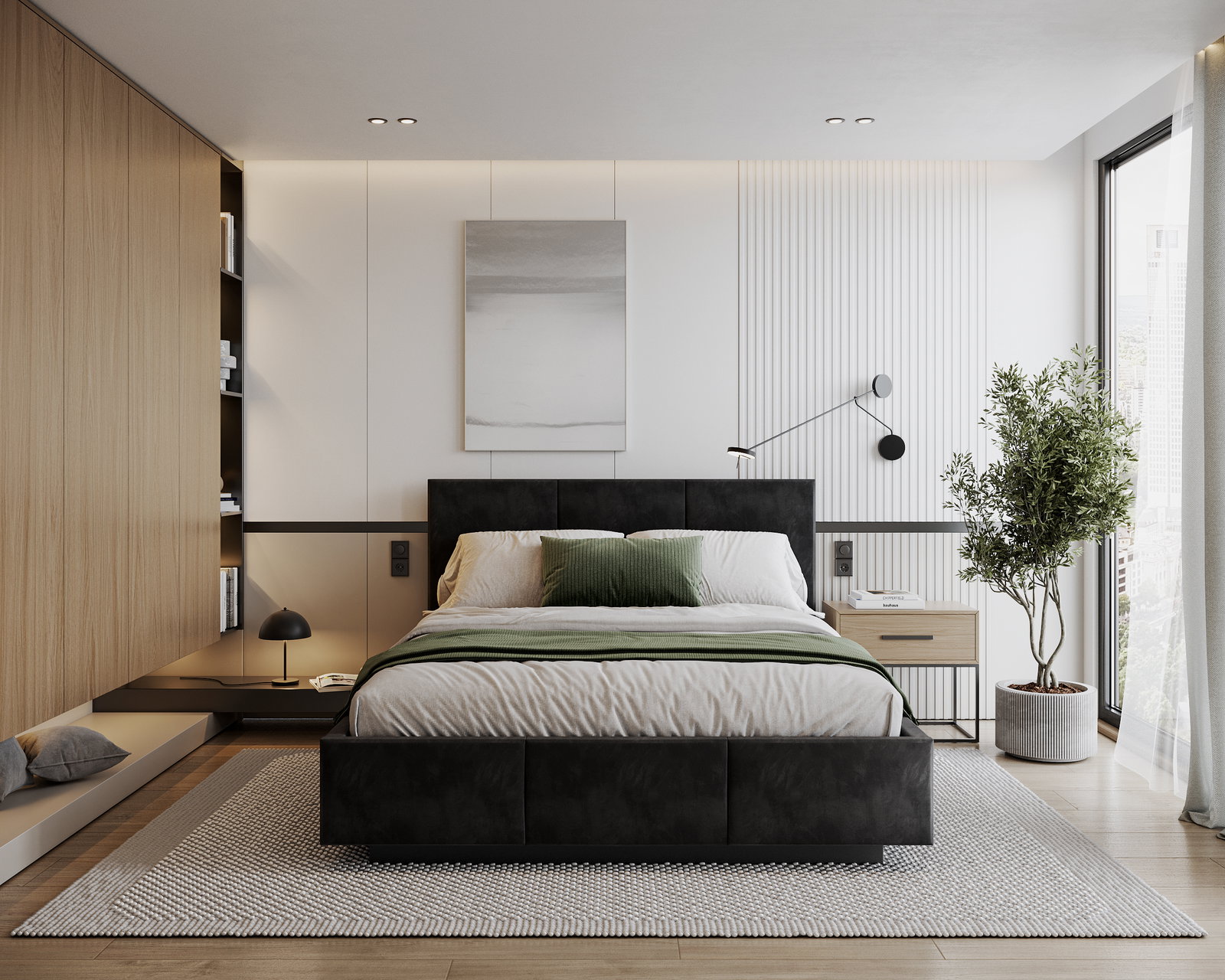 Čalúnená posteľ AVEIRO 140x200 s kovovým zdvižným roštom ČIERNÁ