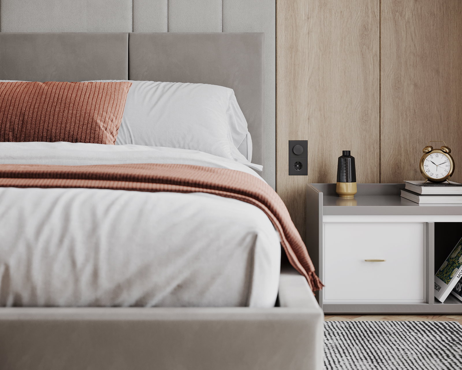 Čalúnená posteľ AVEIRO 140x200 s kovovým zdvižným roštom MOUSSE