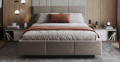 Čalouněná postel AVEIRO 140x200 s kovovým zdvižným roštem PARIS Mousse Béžová