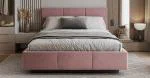 Čalouněná postel AVEIRO 90x200 s kovovým zdvižným roštem PARIS RŮŽOVÁ