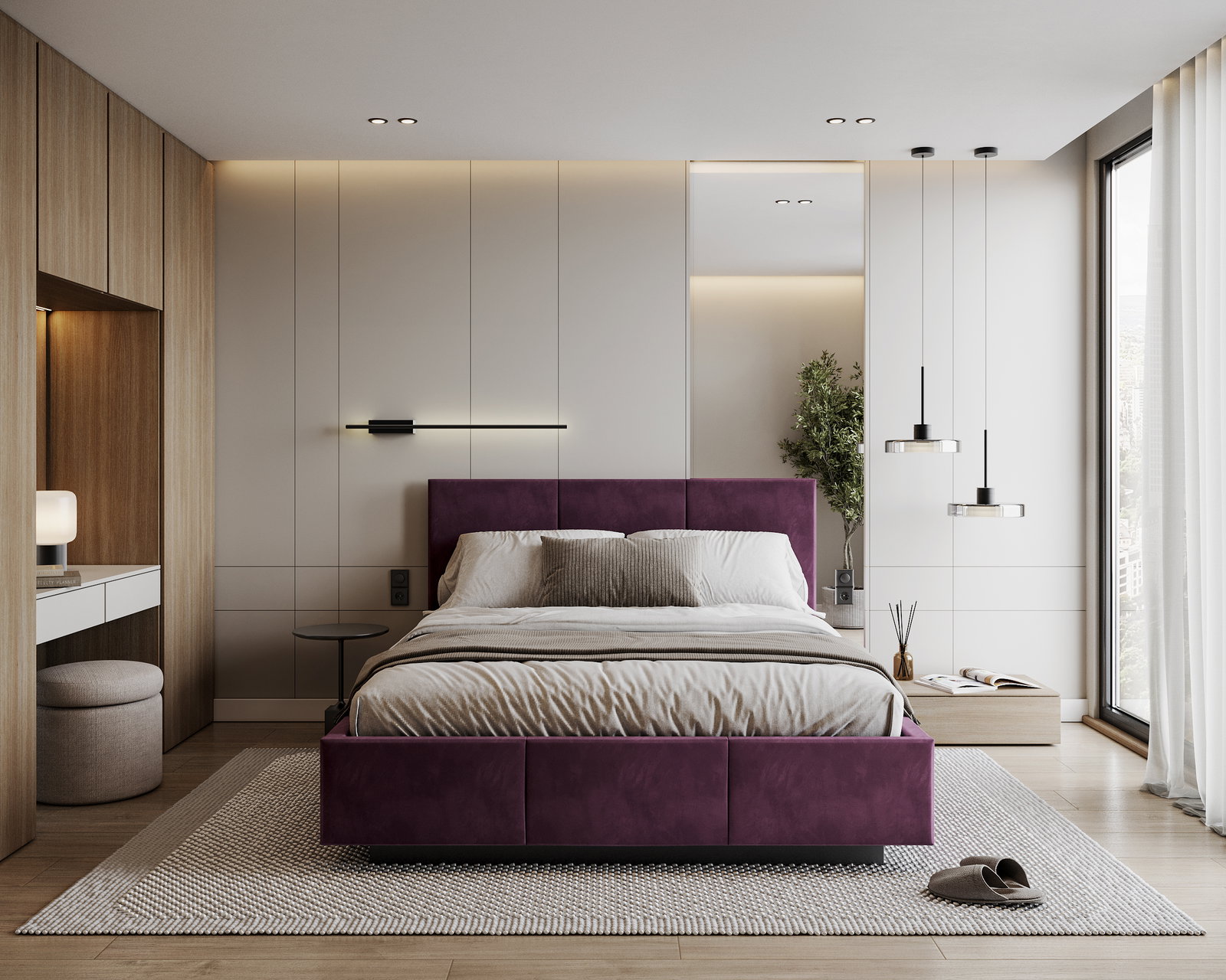 Čalúnená posteľ AVEIRO 120x200 s kovovým zdvižným roštom FIALOVÁ