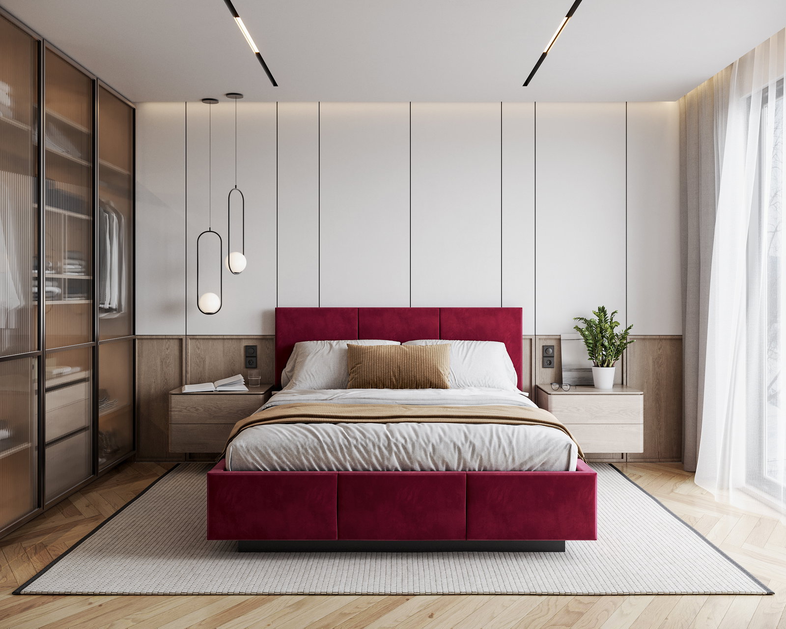 Čalúnená posteľ AVEIRO 90x200 s kovovým zdvižným roštom ČERVENÁ