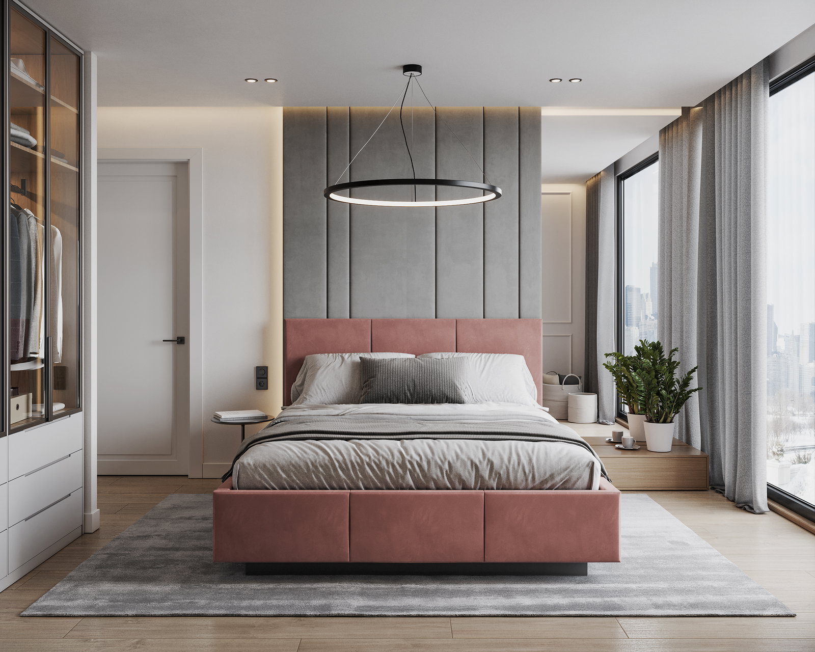 Čalúnená posteľ AVEIRO 90x200 s kovovým zdvižným roštom SALMON