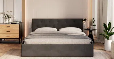 Čalouněná postel MIRAGE 180x200 Grafit Trinity s úložným prostorem kovový rošt