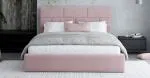 Čalouněná postel PASADENA 140x200 s kovovým roštem RŮŽOVÁ
