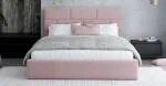 Čalouněná postel PASADENA 160x200 s kovovým roštem RŮŽOVÁ
