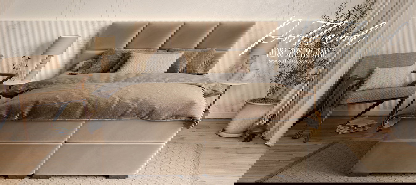 Čalúnená posteľ 140x200 cm PORTLAND Béžová Paris