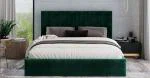 Čalouněná postel JUSTIN 180x200 Zelená Trinity s úložným prostorem kovový rošt