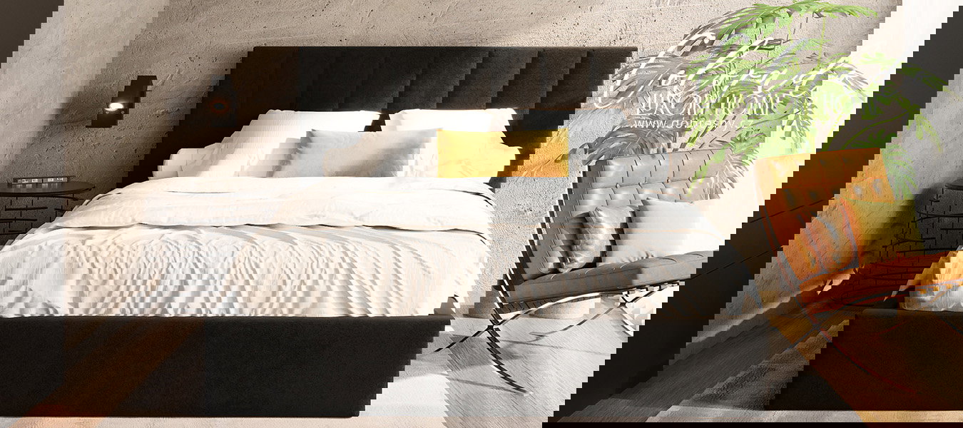 Čalúnená posteľ COLORADO 140x200 s kovovým zdvižným roštom Čierná