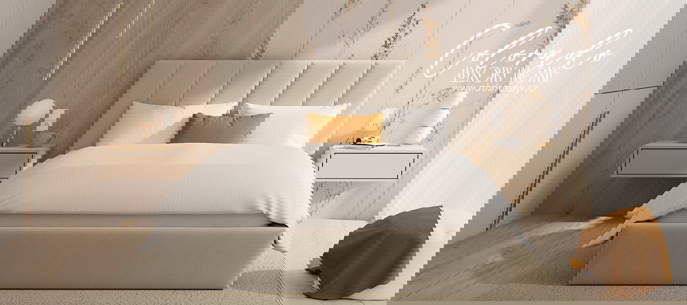 Čalúnená posteľ COLORADO 180x200 s kovovým zdvižným roštom Krémová