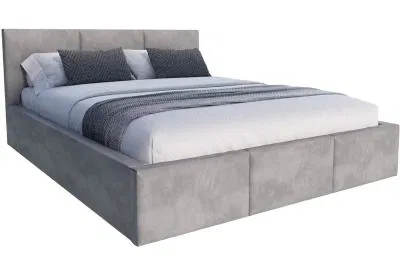 Čalouněná postel AMBER 160x200 Tmavě šedá Paris s úložným prostorem, kovový rošt