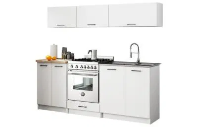 Kuchyňská sestava OLIVIA G1 – 200 cm | Bílá / Dub Sonoma