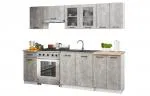 Kuchyňská sestava OLIVIA 2,4m Beton / Dub Sonoma