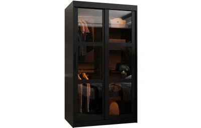 Šatní skříň s posuvnými dveřmi DOME 100cm černá