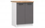 Kuchyňská skřínka OLIVIA – 60 cm | Bílá / Šedý grafit / Dub Craft