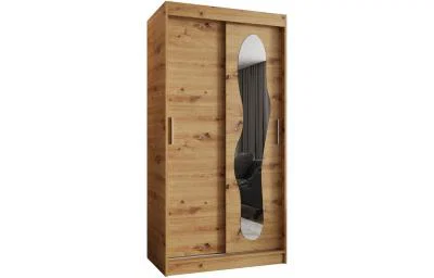 Šatní skřín s posuvnými dveřmi a zrcadlem ULTRA 100cm artisan