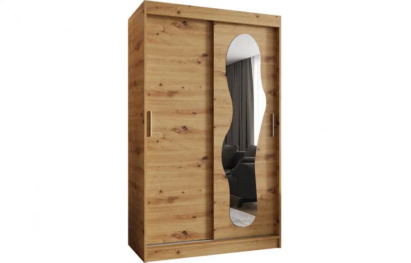 Šatní skřín s posuvnými dveřmi a zrcadlem ULTRA 120cm artisan