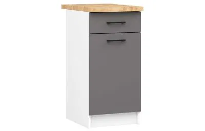 Kuchyňská skříňka OLIVIA se zásuvkou – 40 cm | Bílá / Grafit / Dub Craft