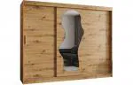 Šatní skřín s posuvnými dveřmi a zrcadlem ULTRA 250cm artisan