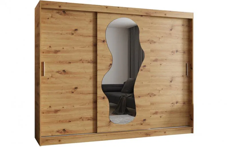 Šatní skřín s posuvnými dveřmi a zrcadlem ULTRA 250cm artisan