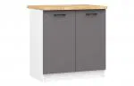 Kuchyňská skříňka OLIVIA – 80 cm | Bílá / Šedý grafit / Dub Craft