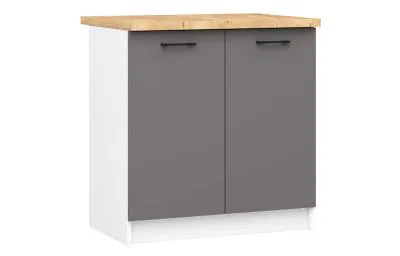 Kuchyňská skříňka OLIVIA – 80 cm | Bílá / Šedý grafit / Dub Craft