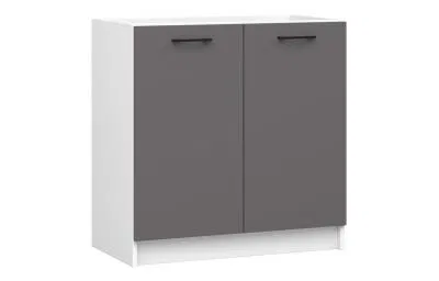 Kuchyňská skříňka pod dřez OLIVIA – 80cm | Bílá / Šedý grafit