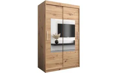 Šatní skřín s posuvnými dveřmi a zrcadlem TORINO 120cm artisan
