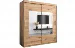Šatní skřín s posuvnými dveřmi a zrcadlem TORINO 180cm artisan