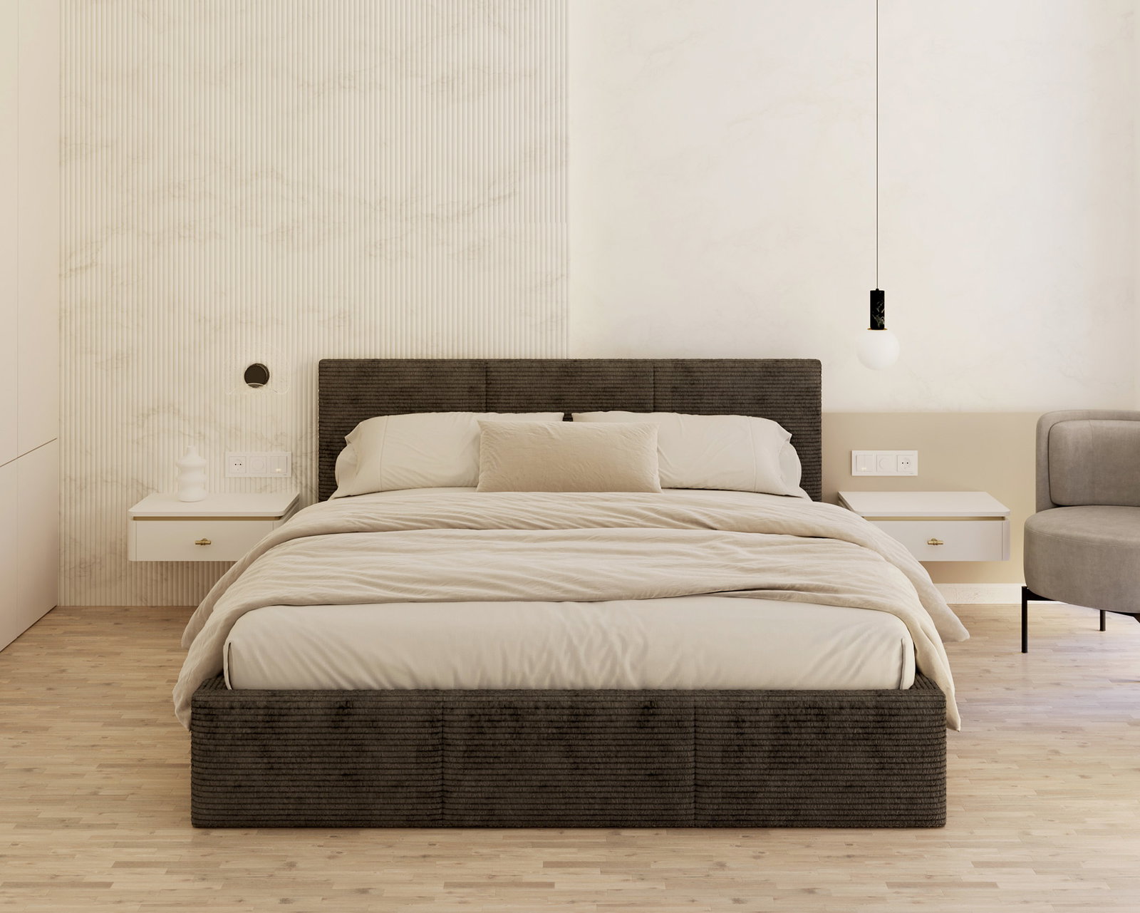 Čalúnená posteľ FRESIA 120x200 s kovovým zdvižným roštom ČIERNÁ SZTRUKS