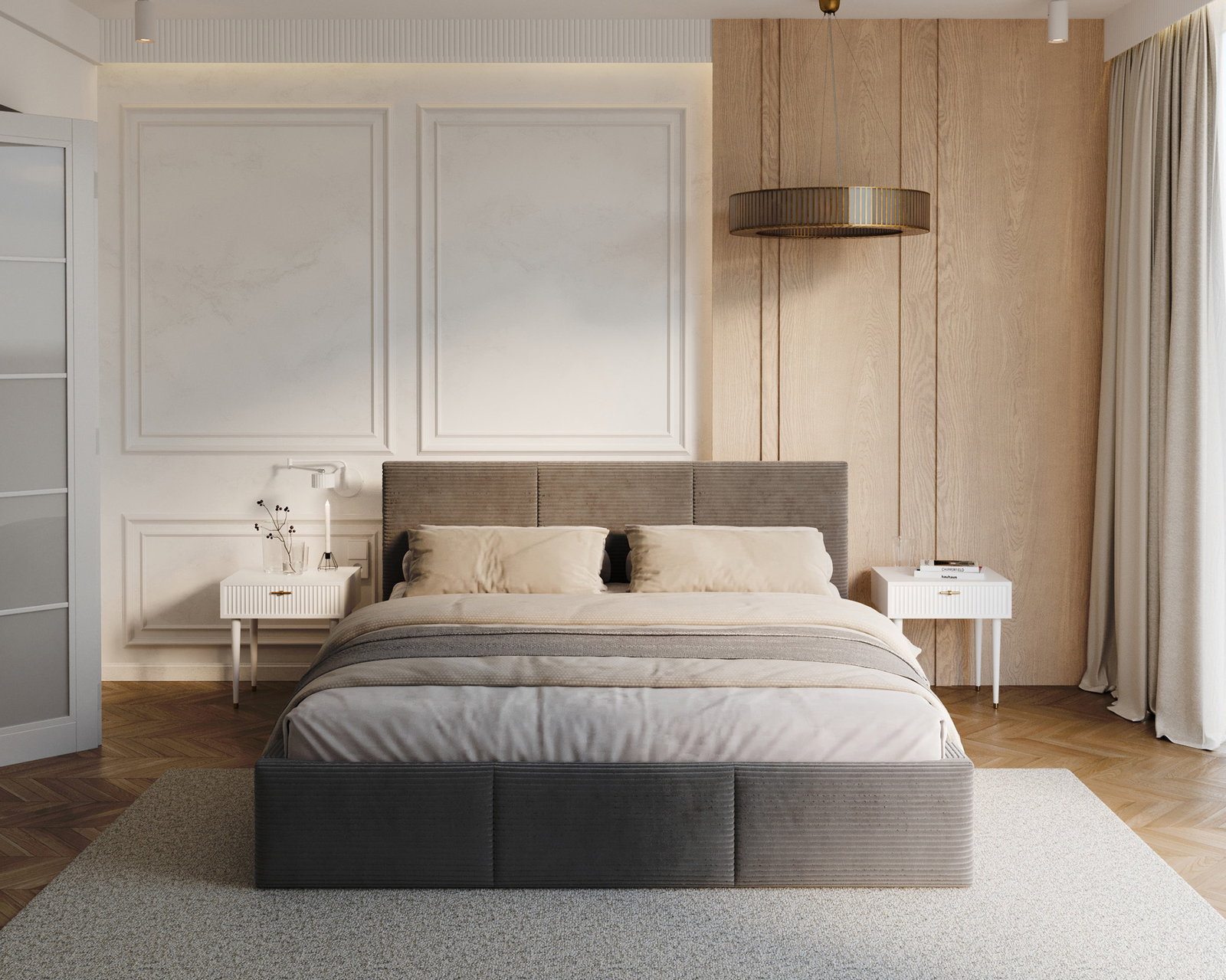 Čalúnená posteľ FRESIA 120x200 s kovovým zdvižným roštom GRAFIT SZTRUKS