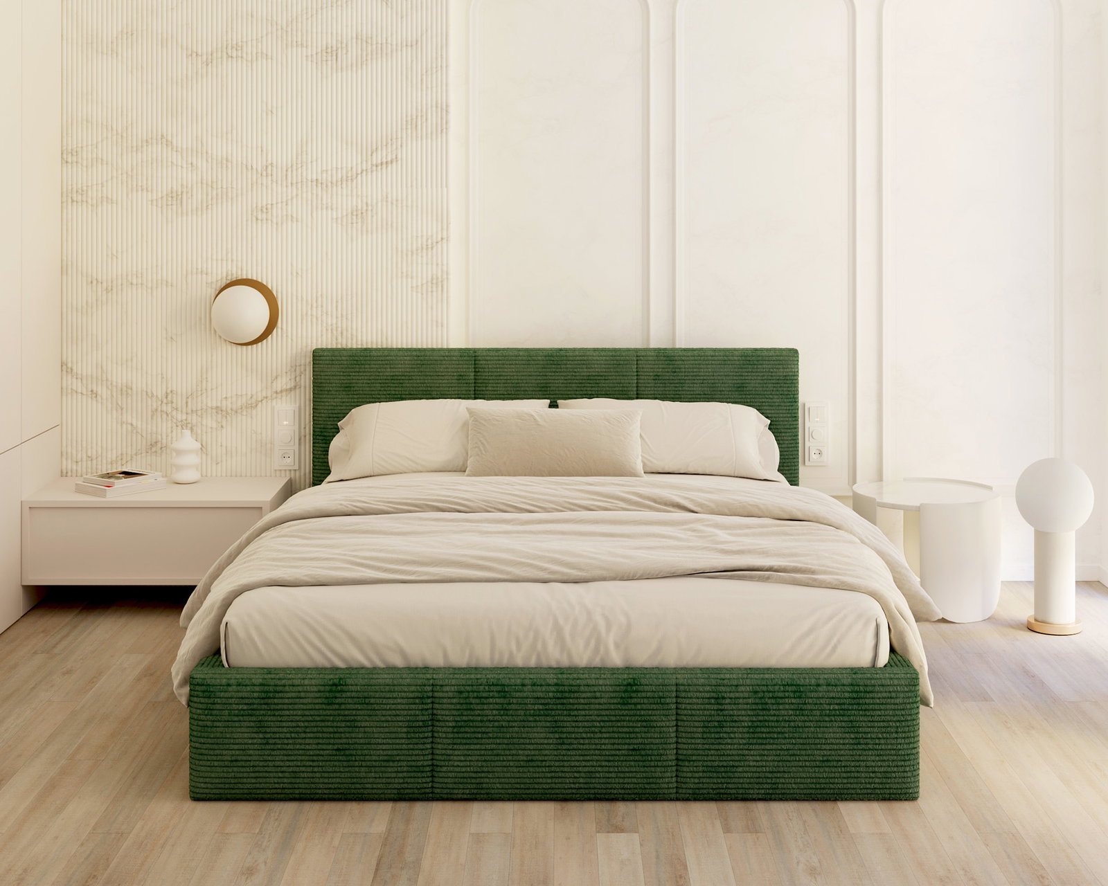 Čalúnená posteľ FRESIA 180x200 s kovovým zdvižným roštom ZELENÁ SZTRUKS